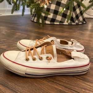 Converse white with leather laces